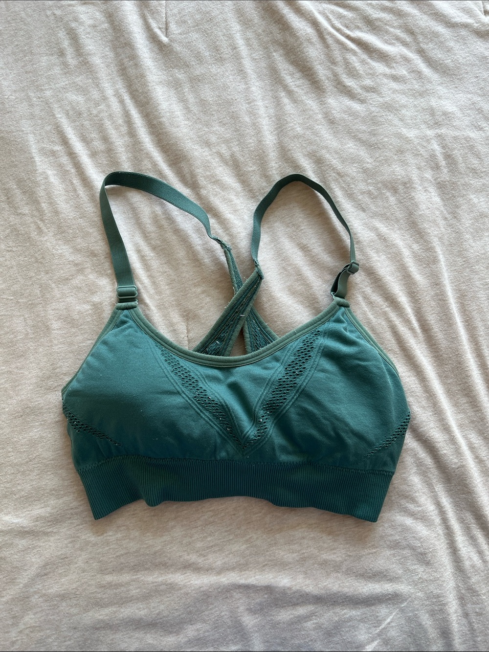 all in motion teal sports bralette with racerback